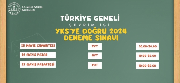 2024 YKS’ye Doğru: Türkiye geneli çevrim içi deneme sınavı yapılacak